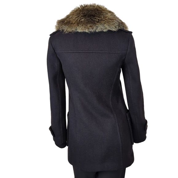 Aritzia Community Black Wool Winter Coat with Faux Fur Collar XS - Picture 6 of 16